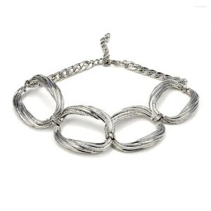 Anthropologie Silver Geometric Necklace